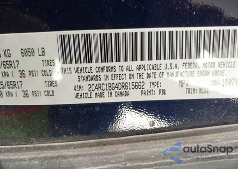 2013 Chrysler Town & Country Touring из США, поврежденный, VIN 2C4RC1BG4DR615662